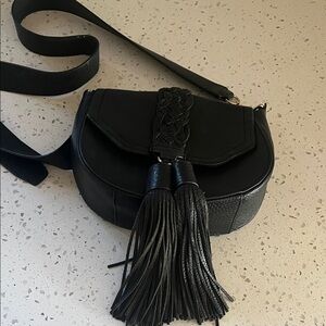 Rebecca minkcoff Black Leather tassel Crossbody Bag